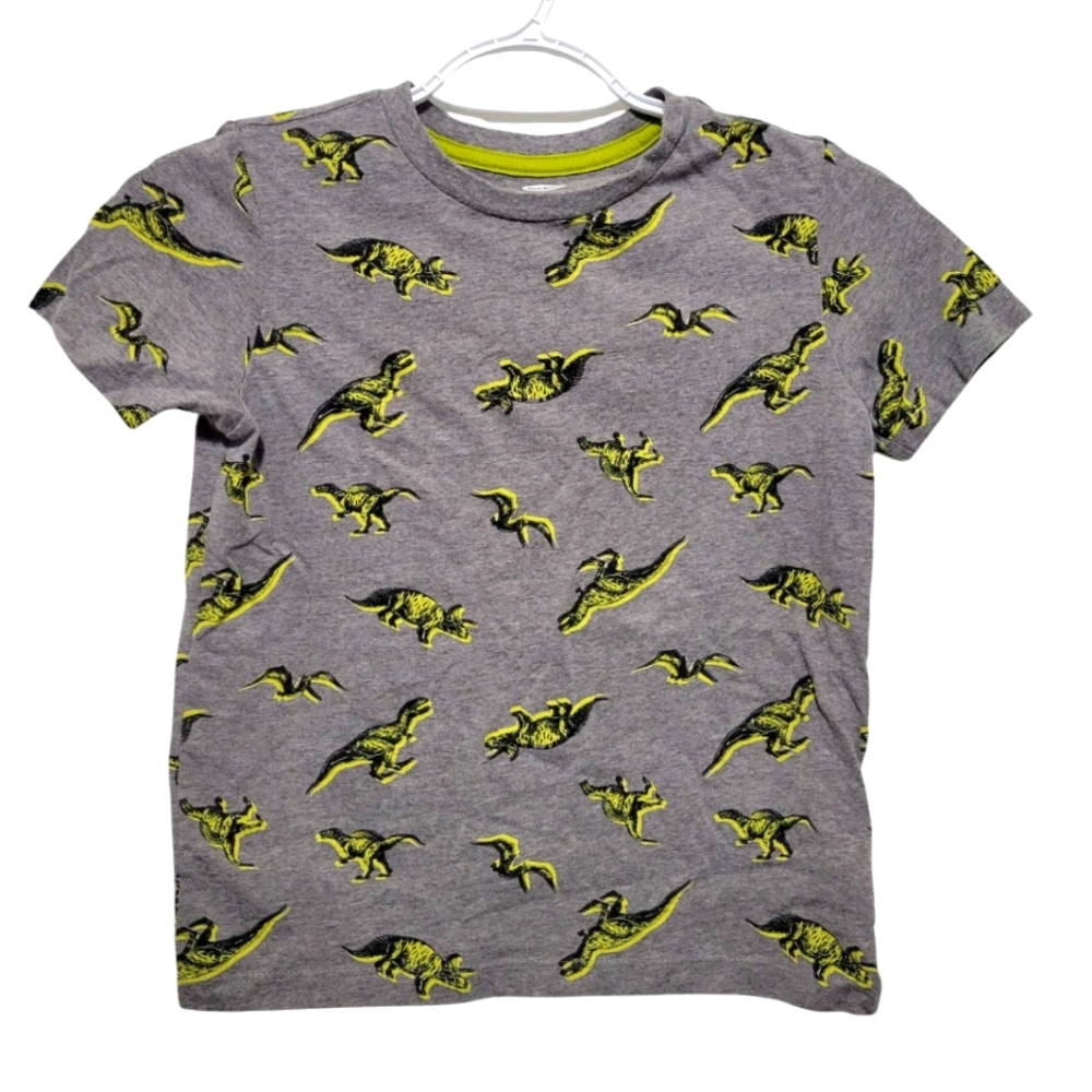 Old Navy Gray Dinosaur Print Kids T-Shirt Small (6-7)